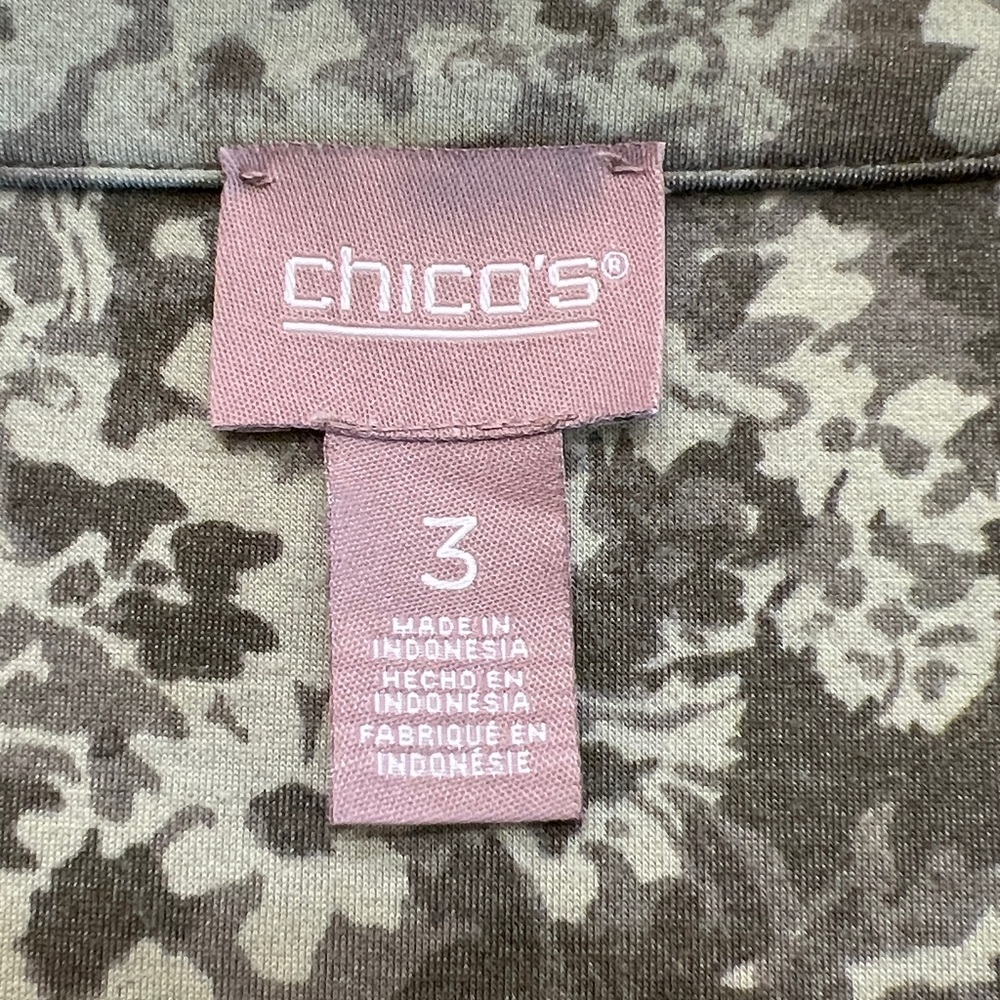 Chico’s Olive Green Single Button Cardigan Jacket Rayon Blend Size XL - Picture 4 of 8
